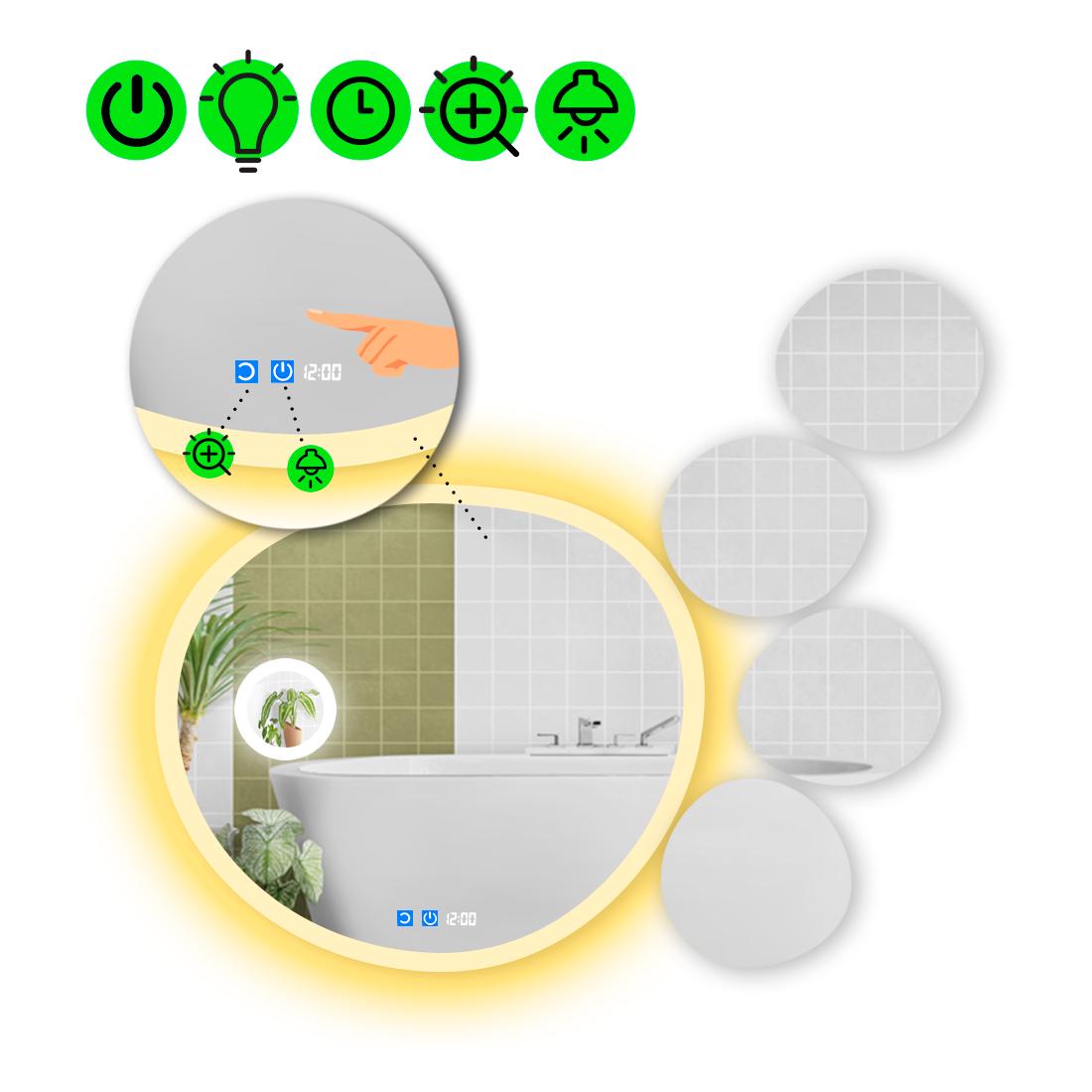 Зеркало с LED подсветкой Acqua 3 с двумя сенсорами 100x100 см (8737600)