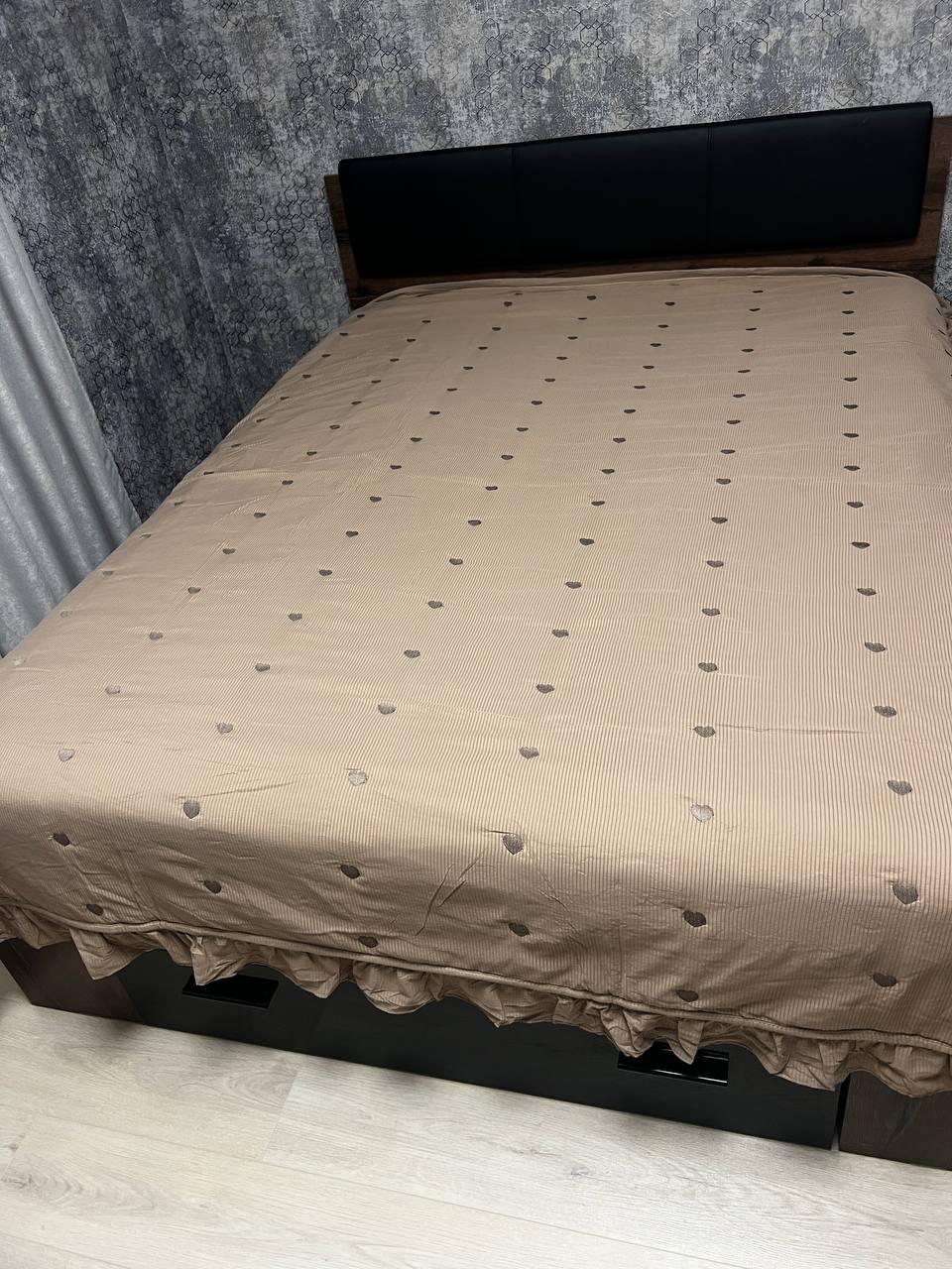 Покрывало хлопковое на диван двухспальное 200х200 см Кофейный (П4К-rai-pokruvalo-001-05) - фото 4