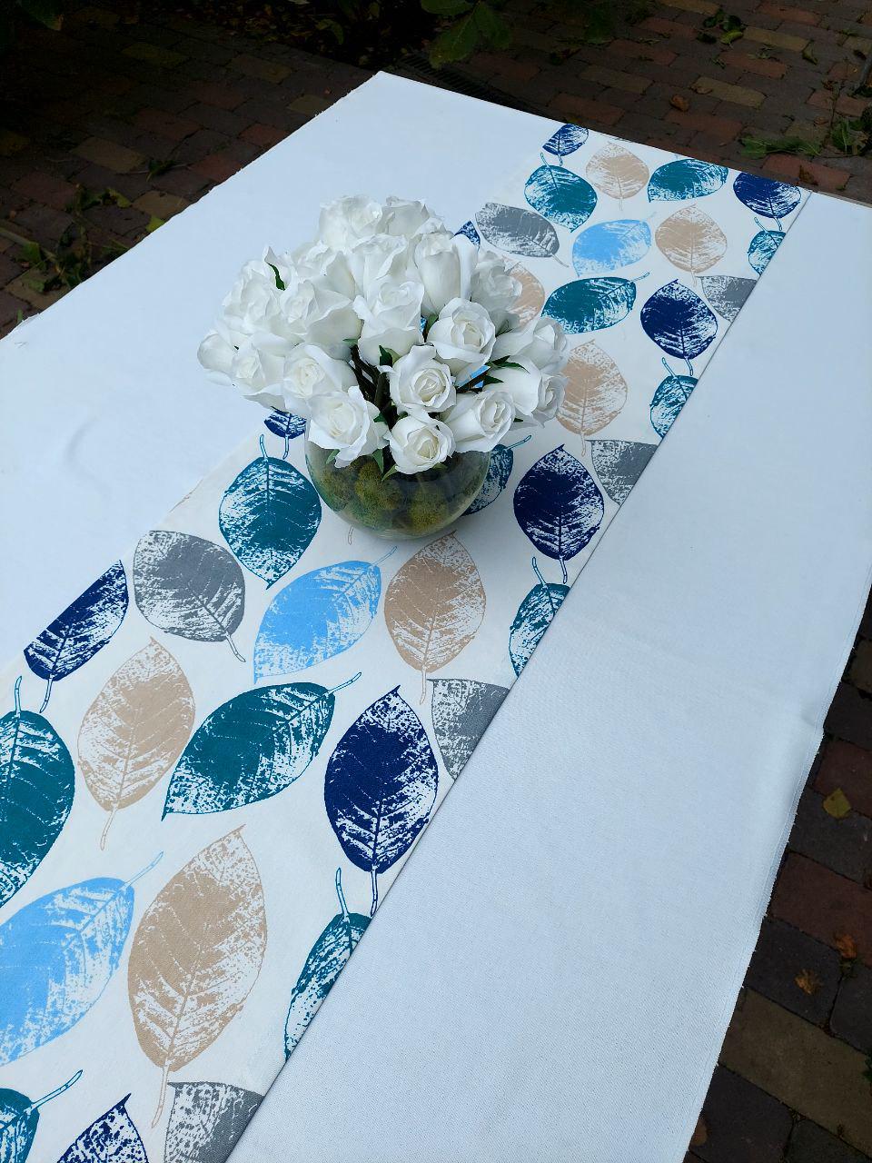 Ранер водоотталкивающий Le maison de Garny 30х170 осенние листья на белом