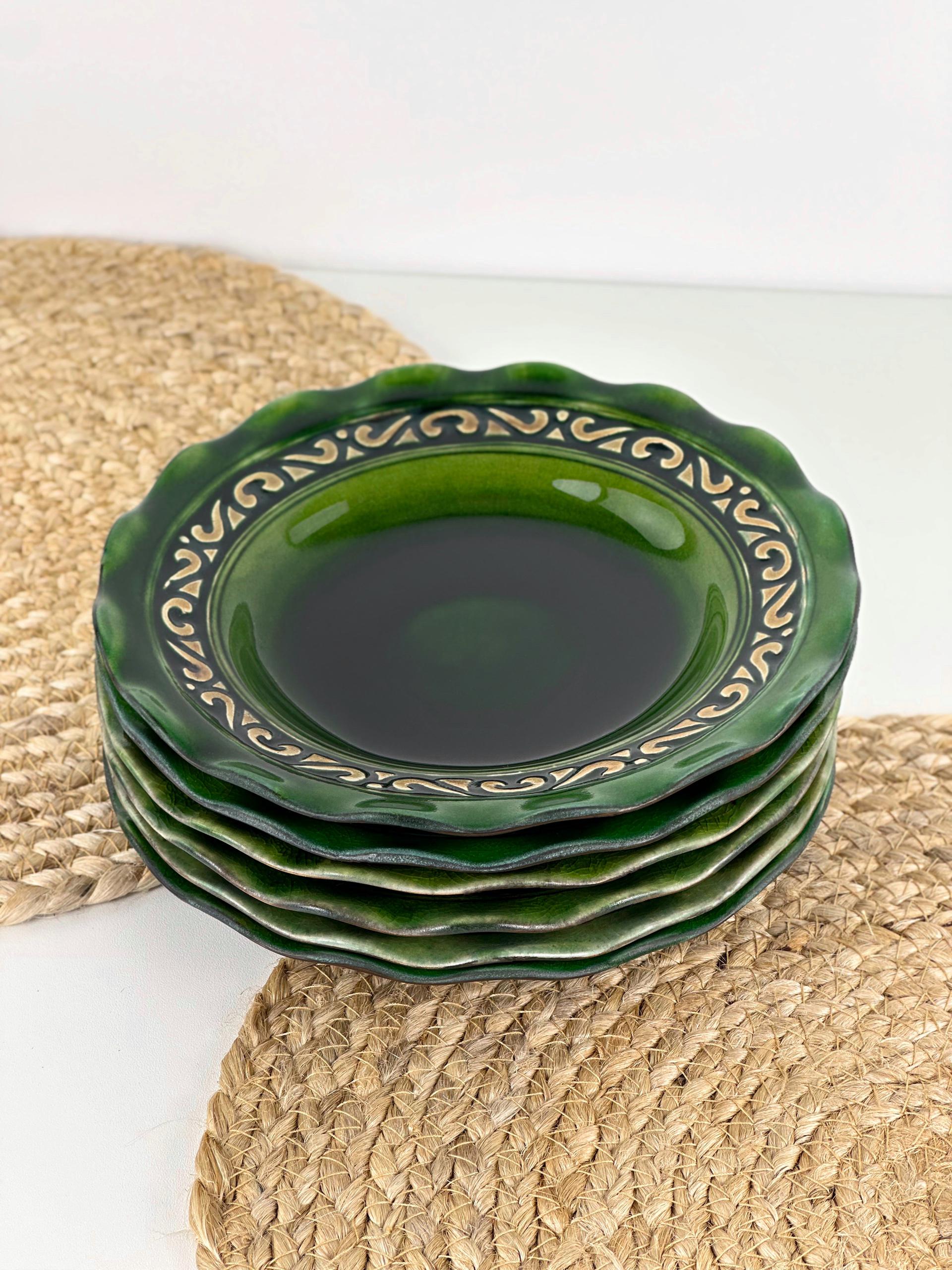 Набір глибоких глиняних тарілок Гражда 20 см х 6 шт. Коричневий (17019-19) - фото 6 Набір глибоких глиняних тарілок Гражда 20 см х 6 шт. Коричневий (17019-19) - фото 6