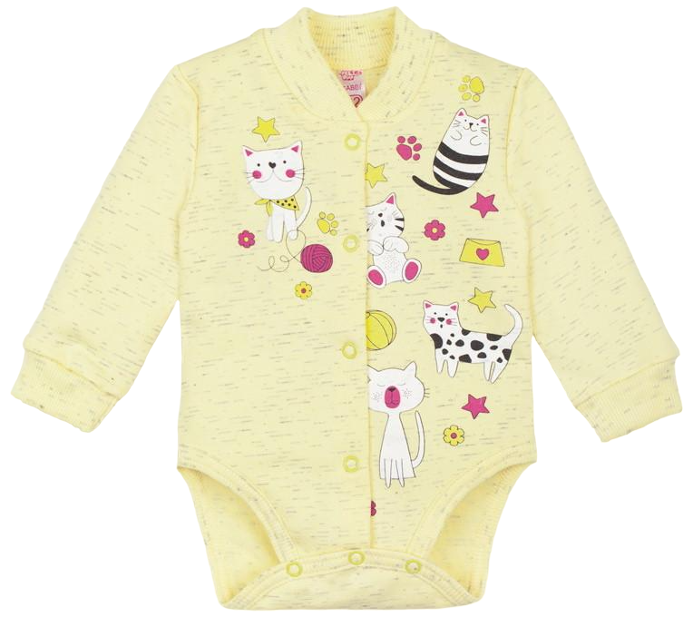 Боди детское хлопковое для девочки на кнопках Gabbi BD-20-22-3 Радужное настроение 62 см Желтый (12386)