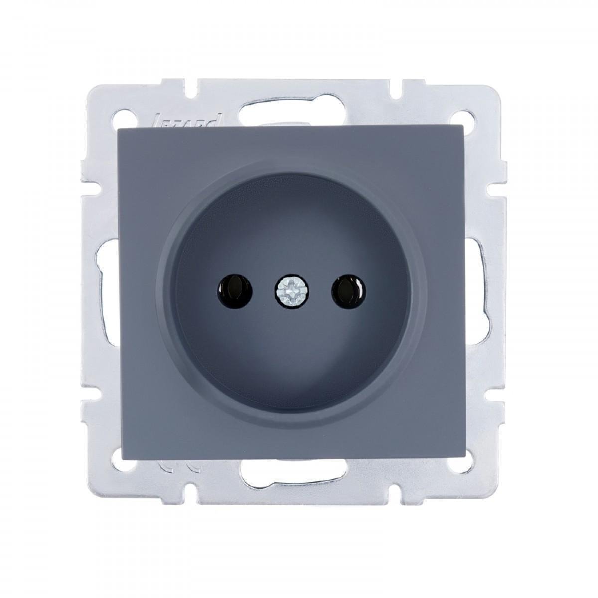 Розетка Lezard Vesna 1-я без рамки Шеффилд Грей (742-3488-121B)