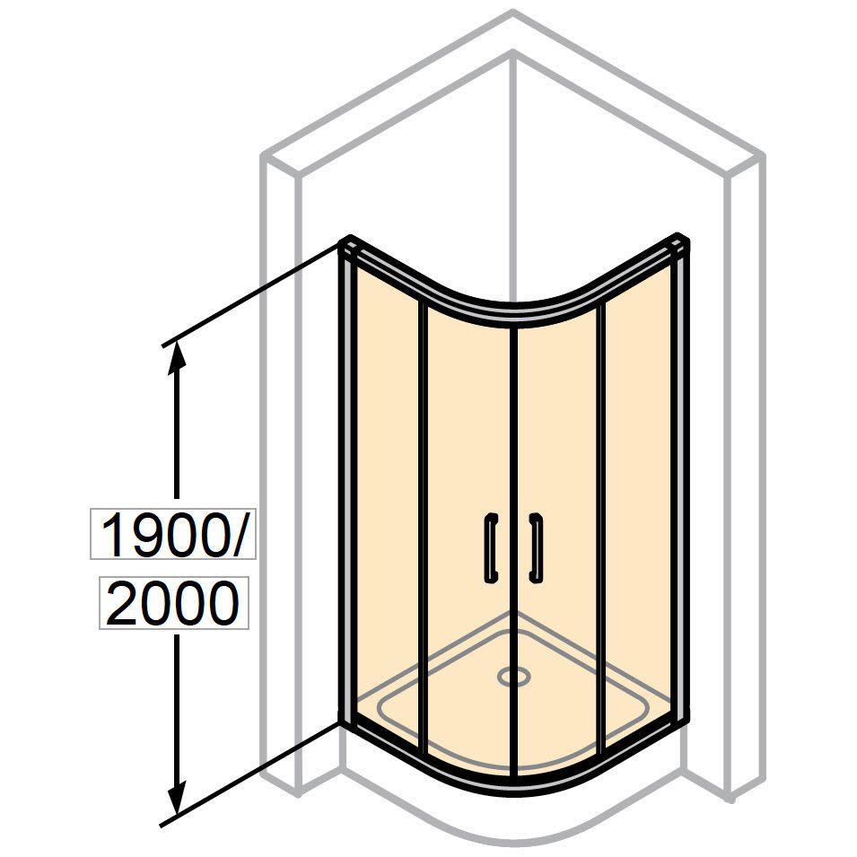 Душова кабіна HUPPE Classics 2 C20602.087.322 90x90x190 см Сатин (132664) - фото 2
