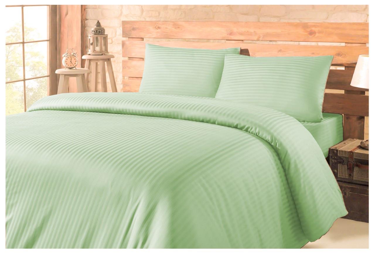 Комплект постельного белья семейный Lotus Отель Сатин Страйп Мятный (2000022172646)