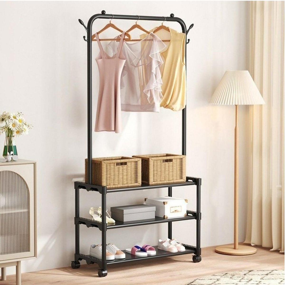 Вешалка-стойка для одежды и обуви Multifunctional Shoe&Hat Rack 56х34,5х162 см (R93316) - фото 2 Вешалка-стойка для одежды и обуви Multifunctional Shoe&Hat Rack 56х34,5х162 см (R93316) - фото 2