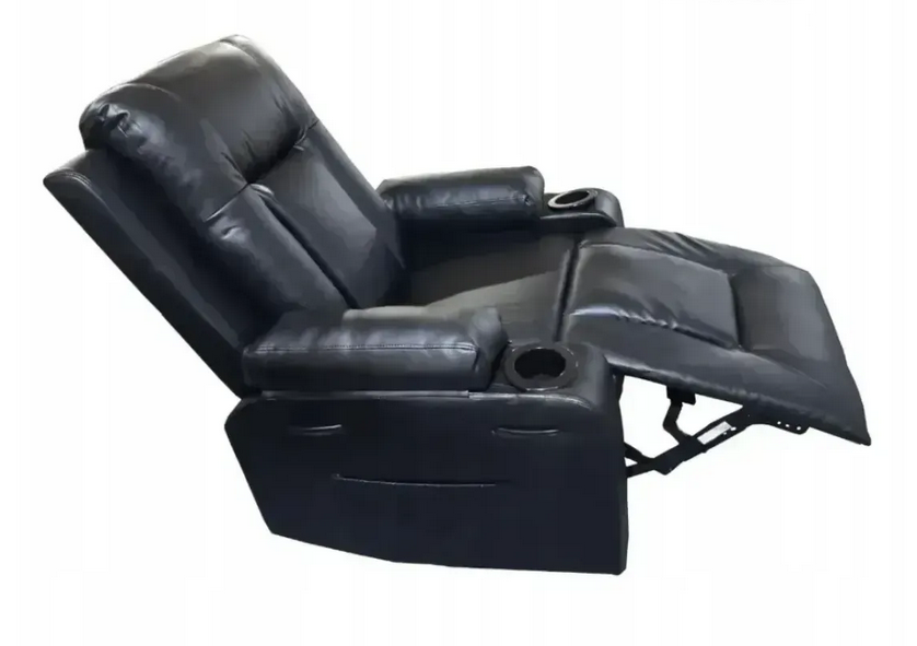 Массажное кресло Bass Polska с подогревом 5 режимов массажа и вращением 360° Черный (BH 30040)