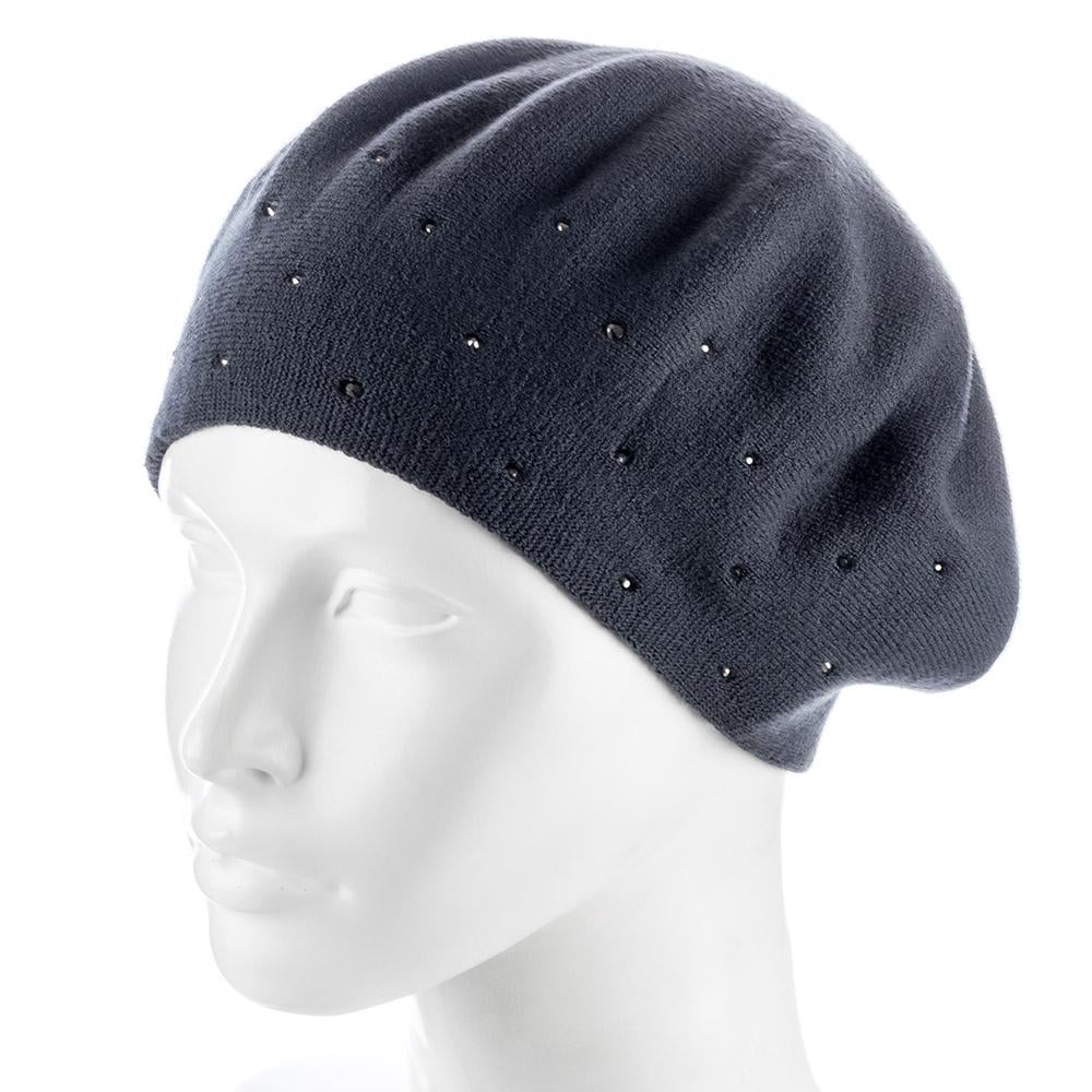 Берет женский Zolly ZH197 двойной тонкой вязки Антрацитовый (84658)