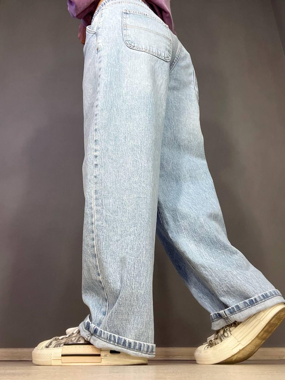 Джинси жіночі I8 52422 Palazzo Jeans талія на резинці зі шнурком широкий крій палаццо р. 28 Блакитний (3365) - фото 7