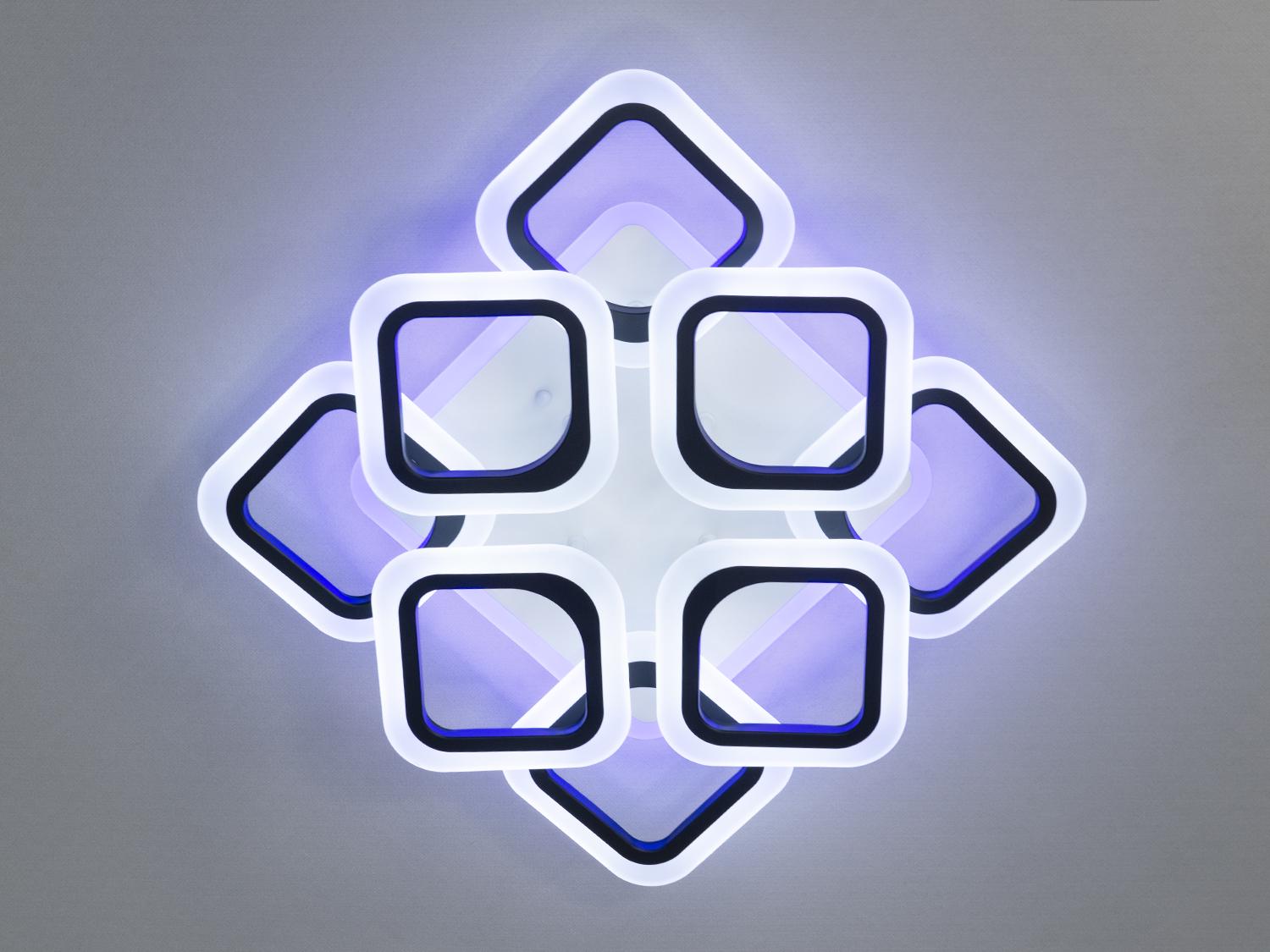 Люстра светодиодная с пультом и подсветкой для кухни AS8060-4+4BK-LS 110W на 16 м2 Черный (1488828982) - фото 4 Люстра светодиодная с пультом и подсветкой для кухни AS8060-4+4BK-LS 110W на 16 м2 Черный (1488828982) - фото 4