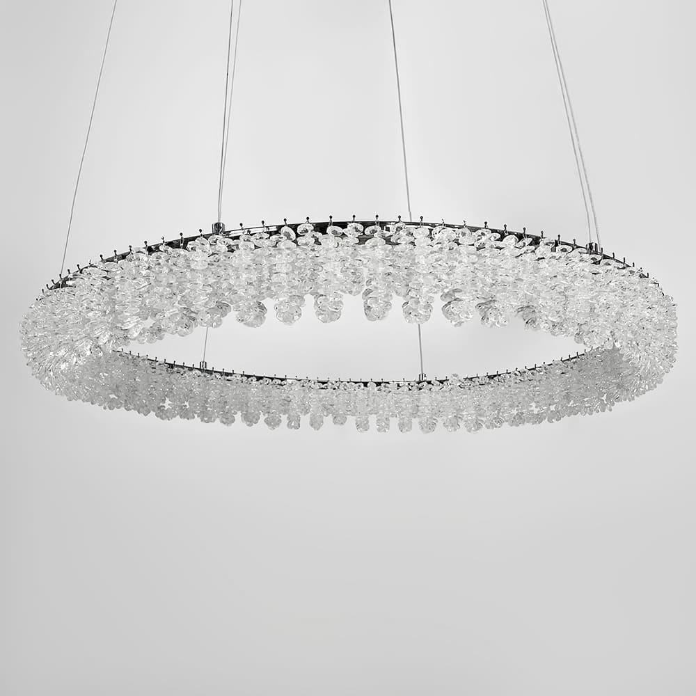 Люстра кольцевая хрустальная пульт Ø 80 см Хром (33038-800 CH) Люстра кольцевая хрустальная пульт Ø 80 см Хром (33038-800 CH)