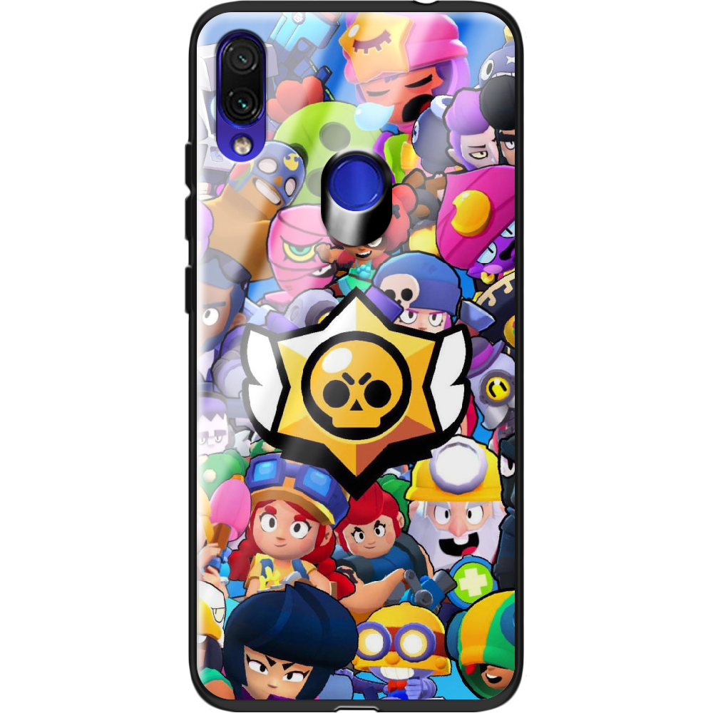 Чохол Boxface Xiaomi Redmi Note 7 Brawl Stars Чорний силікон зі склом (36202-up2389-37748)