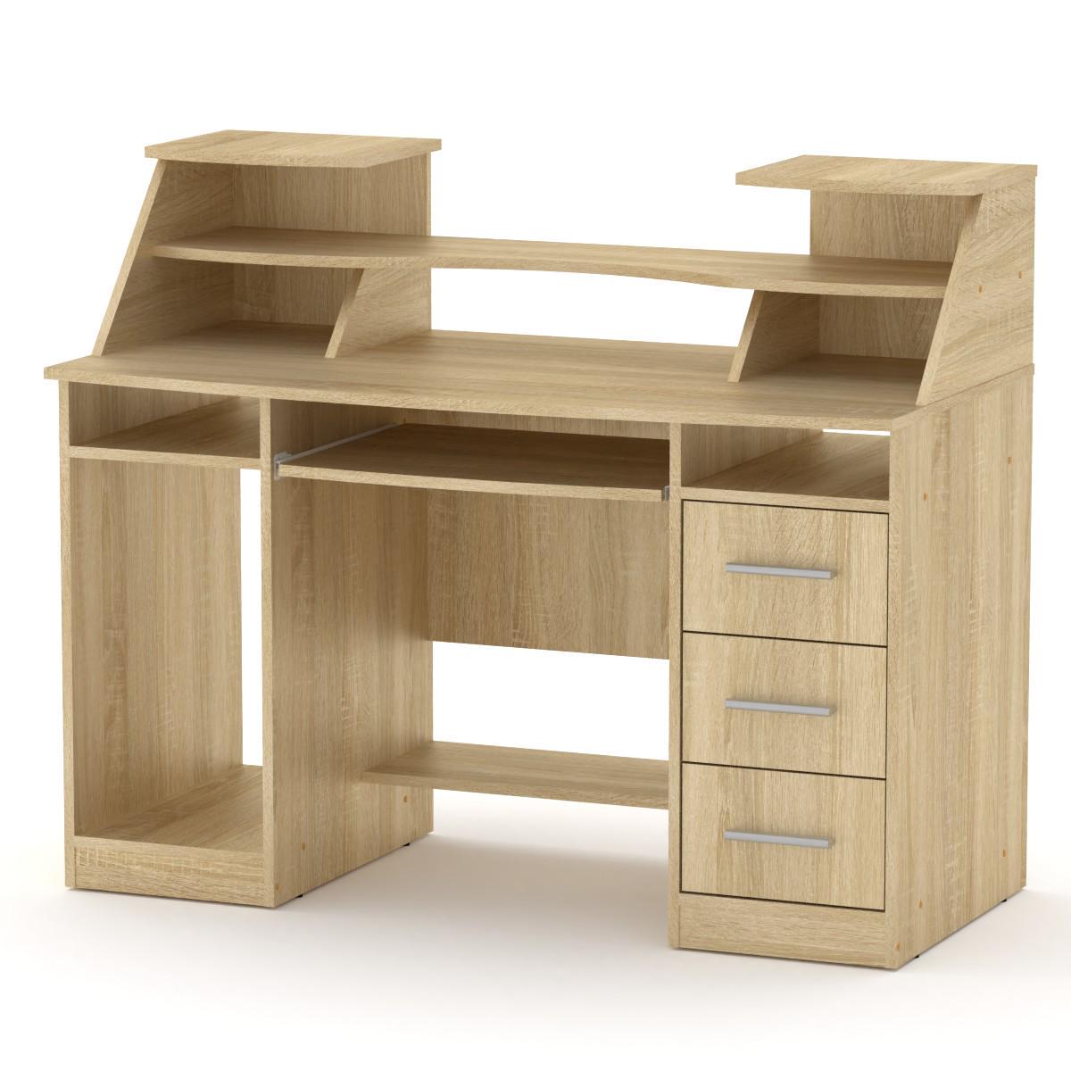 Стол компьютерный МеблиКо Комфорт-5 127х65х104 см Дуб сонома (k-1445-3) - фото 1 Стол компьютерный МеблиКо Комфорт-5 127х65х104 см Дуб сонома (k-1445-3) - фото 1