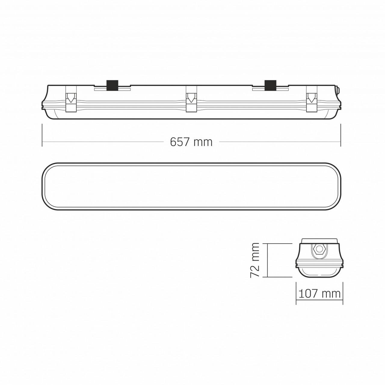 Линейный светильник Videx VL-BNW-T8062G IP65 0,6 м 220V под лампу 2хТ8 - фото 8