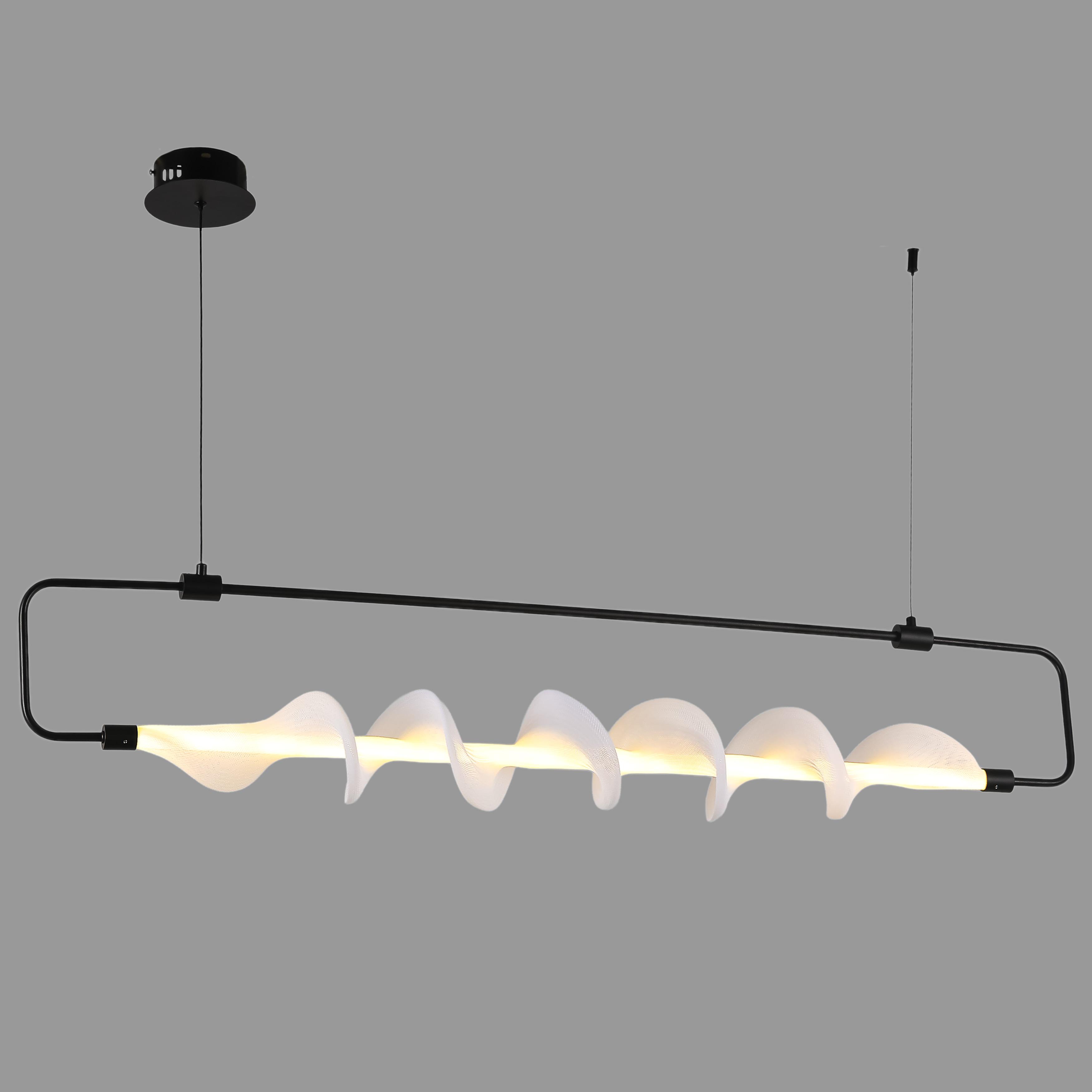 Люстра подвесная длинная из гибкого каната в стиле арт деко Черный (81-3173 BK)