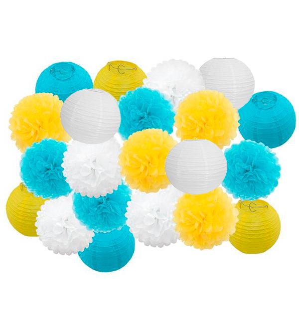 Праздничный декор 21 шт. Yellow/Light blue (52289)