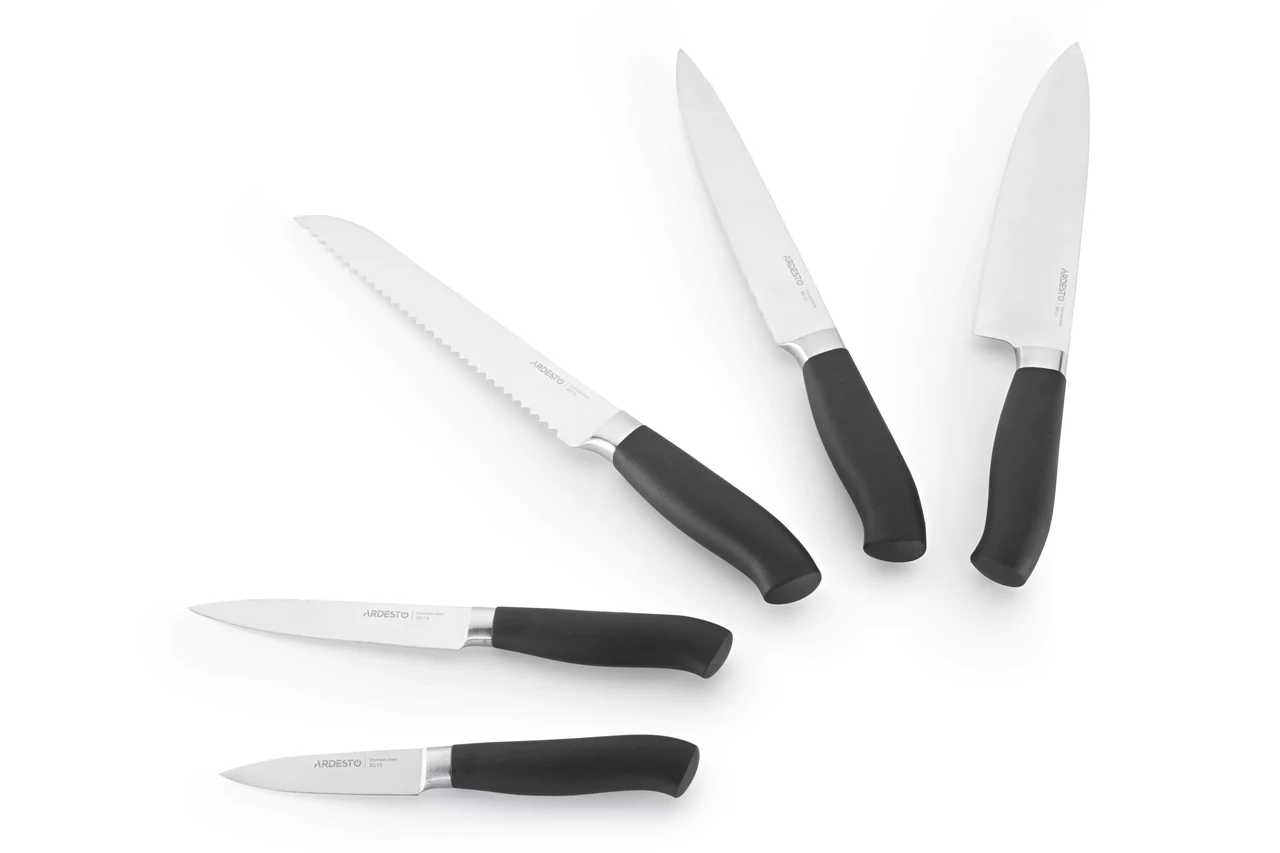 набор ножей Ardesto Black Mars с деревянной подставкой 6 пр. (AR2020SW) - фото 4 набор ножей Ardesto Black Mars с деревянной подставкой 6 пр. (AR2020SW) - фото 4
