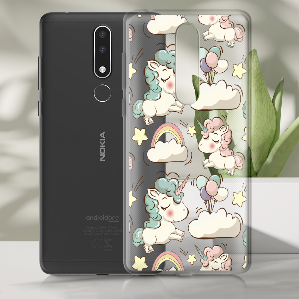 Чохол BoxFace Nokia 3.1 Plus Unicorns Чорний силікон зі склом (36116-cc2-37737)