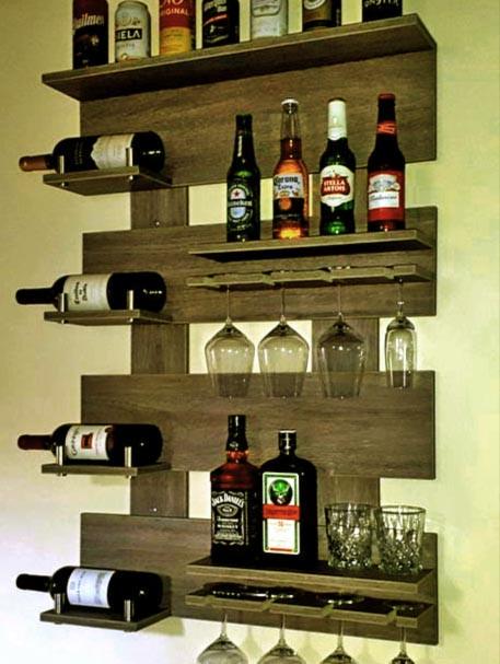 Полка для вина настенная из дерева Рокуно Сепия (ПНК-029008)