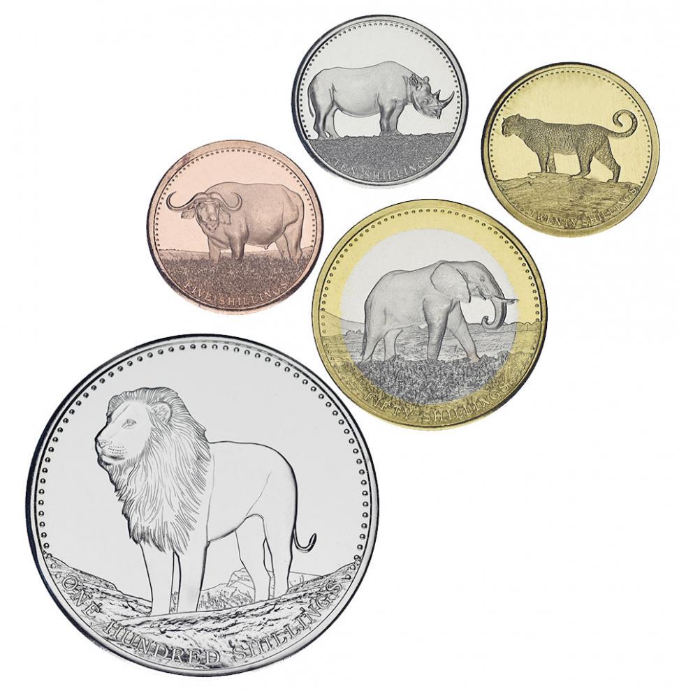 Коллекционные монеты Сомали 5 шт. 2013 UNC 5/10/25/50/100 шиллингов (М04338)