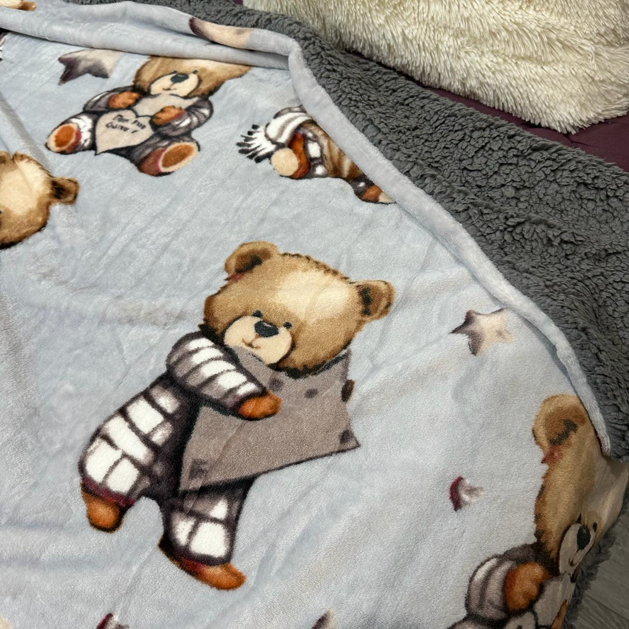 Плед-покрывало двустороннее с рисунком 200х220 см Серый (PL-2-4) - фото 6