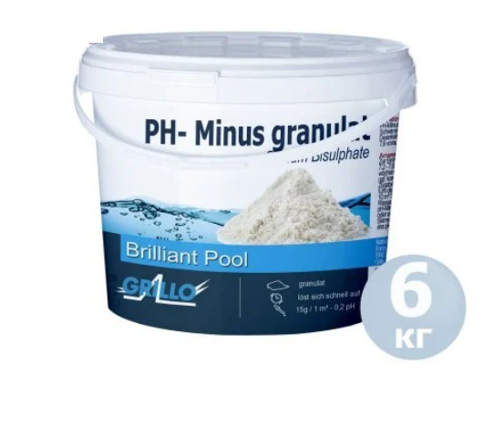 Средство для понижения уровня pH Grillo 80024 для бассейна в порошке 6 кг (132-9-80024) Средство для понижения уровня pH Grillo 80024 для бассейна в порошке 6 кг (132-9-80024)