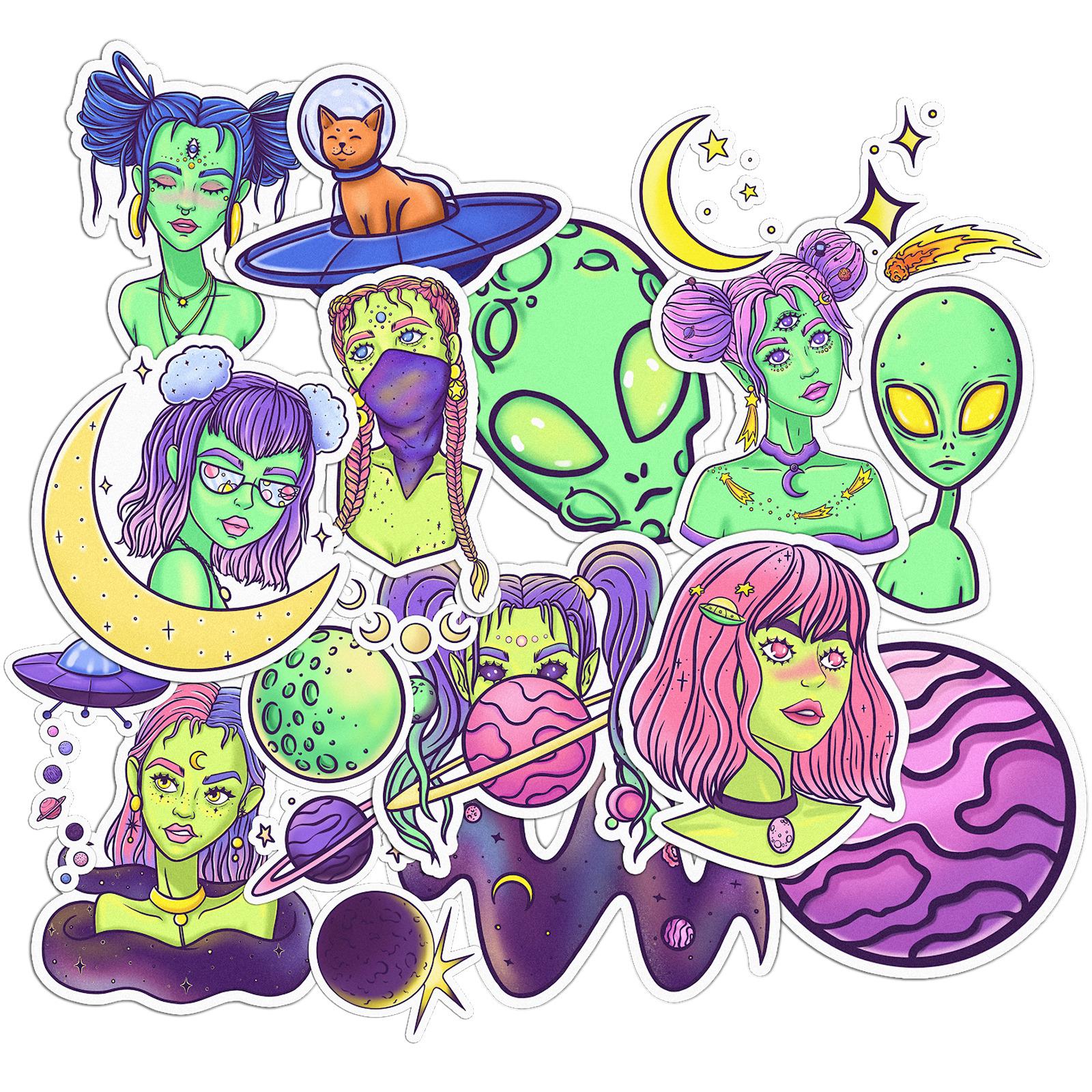 Набор стикеров Lex Altern Триппи вселенная виниловые 21 шт.