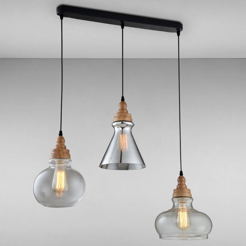 Люстра подвесная Light House ES-15957/3 на три лампы Черный