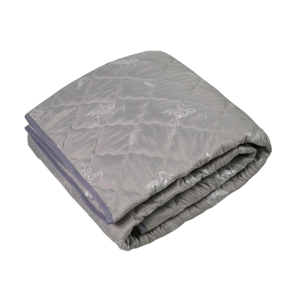 Одеяло полуторное стеганое зимнее из лебединого пуха Leri Max 21493 145х210 см Серый (8-6-5149702)
