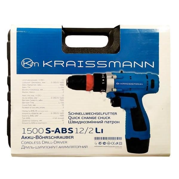 ᐉ  аккумуляторный Kraissmann 1500 S-ABS 12/2 Li DFR со .