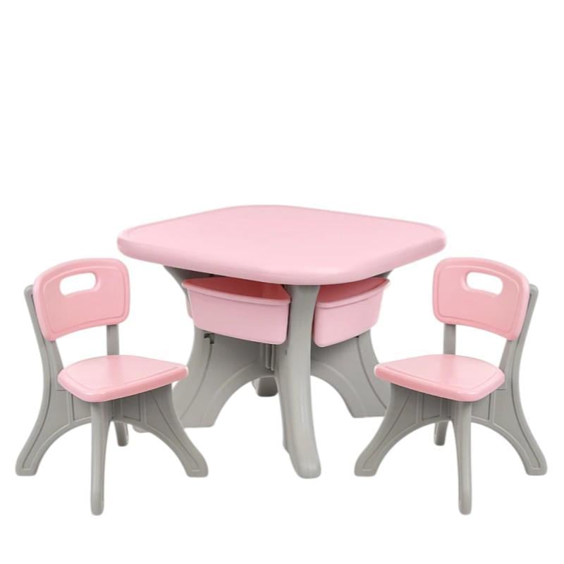 Детский стол пластиковый детский Bambi с лотками для хранения Розовый (1233960)