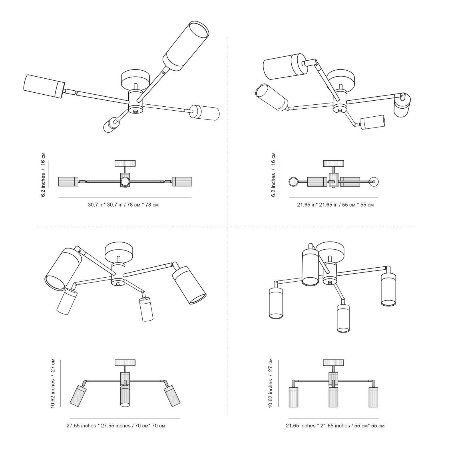 Люстра в стиле лофт Gaff Design Star-4 Белый (S2) - фото 2