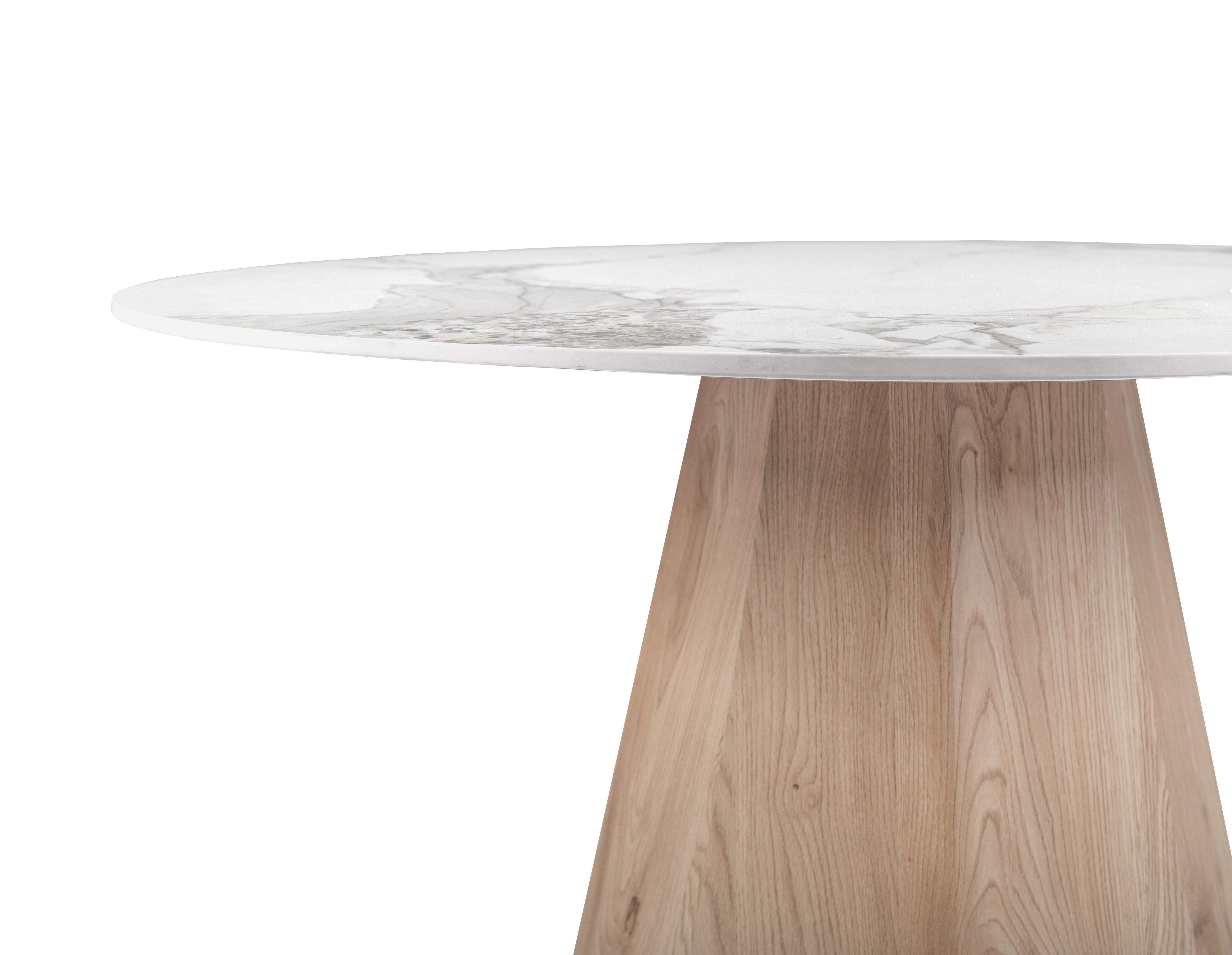 Стол обеденный круглый Квинто Ветро 900/760 мм Керамика голден сэнд/дуб (TМ-300) - фото 4 Стол обеденный круглый Квинто Ветро 900/760 мм Керамика голден сэнд/дуб (TМ-300) - фото 4