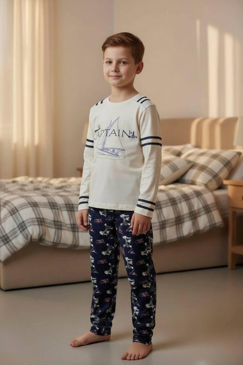 Домашний костюм-пижама для мальчика BAYKAR р. 7 122-128 см 7-8 лет Молочный (9631-208) Домашний костюм-пижама для мальчика BAYKAR р. 7 122-128 см 7-8 лет Молочный (9631-208)