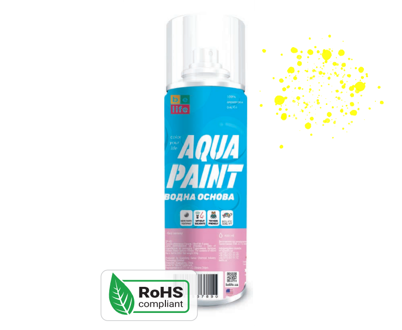 Краска Belife Aqua Paint А41 шелковисто матовая Желтый - фото 4