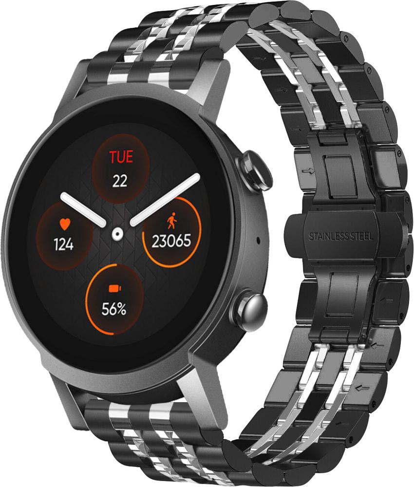 Браслет металлический Spinye Line для Mobvoi TicWatch E3 Black Silver (29043-03)