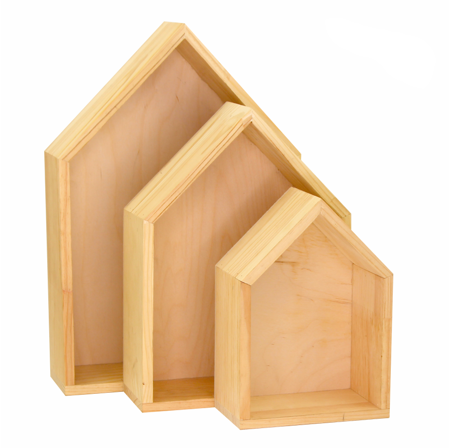 Набор деревянных декоративных полочек Rosa Talent Кораблики 3 шт. 14,5х21х8 см/21х28,5х8 см/24,5х36х8 см (4823098524205)