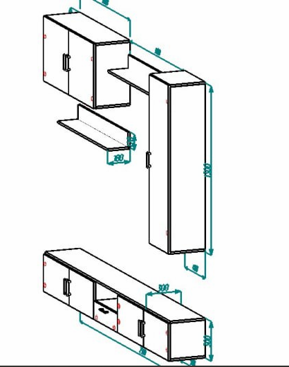 Стенка для гостиной Ферд СТ-1 Дуб Родос темный/Белый (11164419) - фото 2