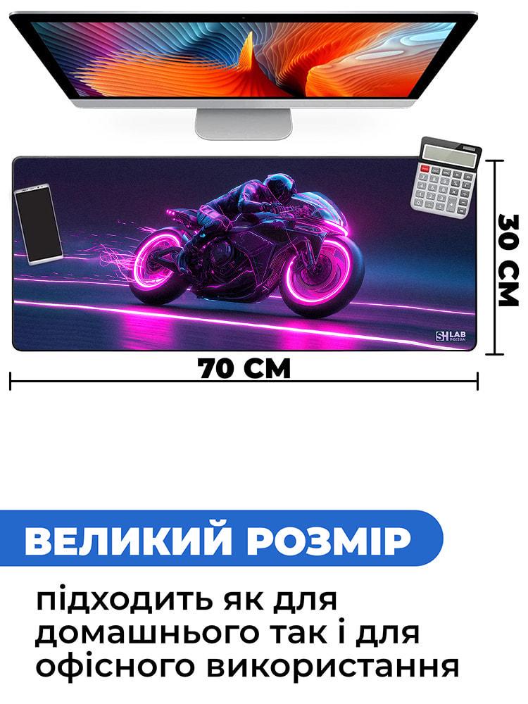 Коврик для мышки SHLab Neon Motorcycle SHM-436 70х30 см (35993) - фото 3