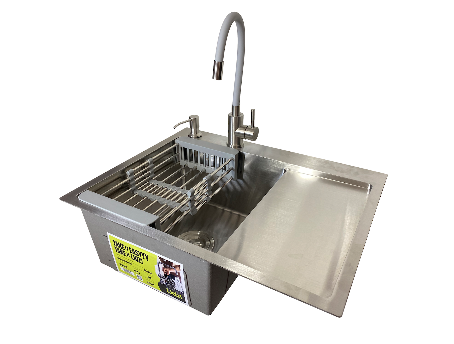 Мийка для кухні Lidz H6350R чаша зліва/вбудована/змішувач/дозатор/кошик 3,0/1,0 мм (80deedb6)