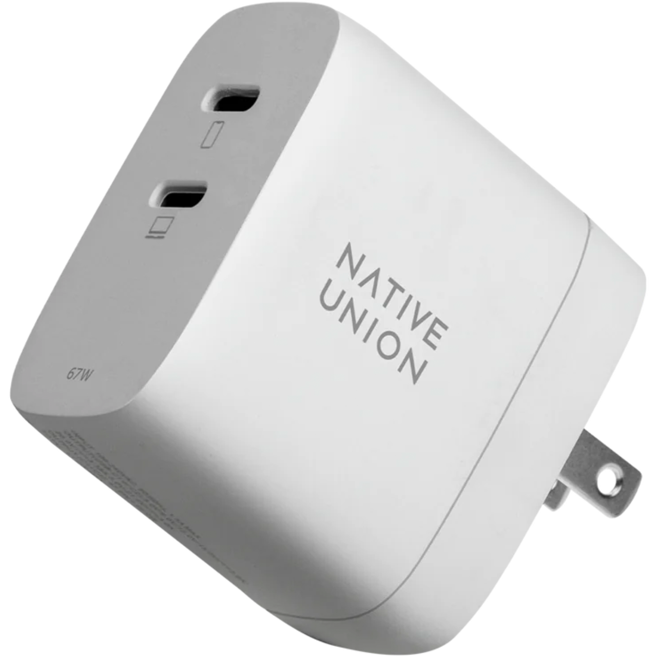 Зарядное устройство Native Union Fast GaN Charger PD 67W Dual USB-C Port White (FAST-PD67-WHT-INT) - фото 5 Зарядное устройство Native Union Fast GaN Charger PD 67W Dual USB-C Port White (FAST-PD67-WHT-INT) - фото 5