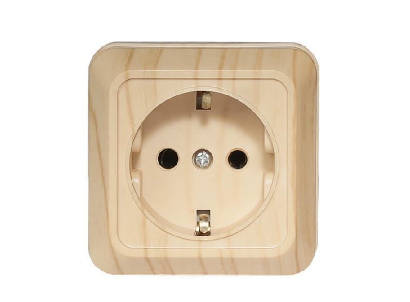 Розетка Luxel Opera 2804 1-я с/з накладная Сосна (00000038613)