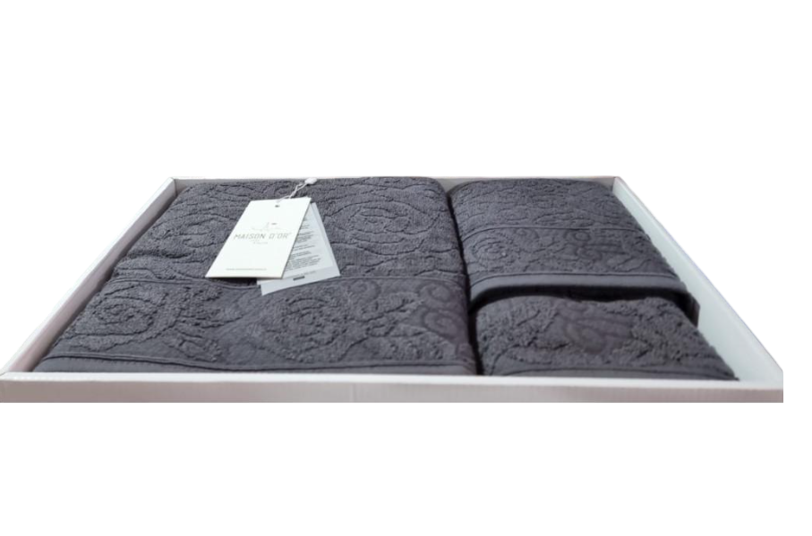 Набор полотенец Maison D'or Garden Rose 30х50/50х100/70х140 см Антрацитовый (2000022280817) Набор полотенец Maison D'or Garden Rose 30х50/50х100/70х140 см Антрацитовый (2000022280817)