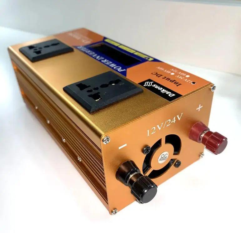 Преобразователь напряжения с защитой от замыкания и перегрузки с 12V/24V на 220V 3500W 50 Гц LCD SMART 85-90 КПД (opt-103326)