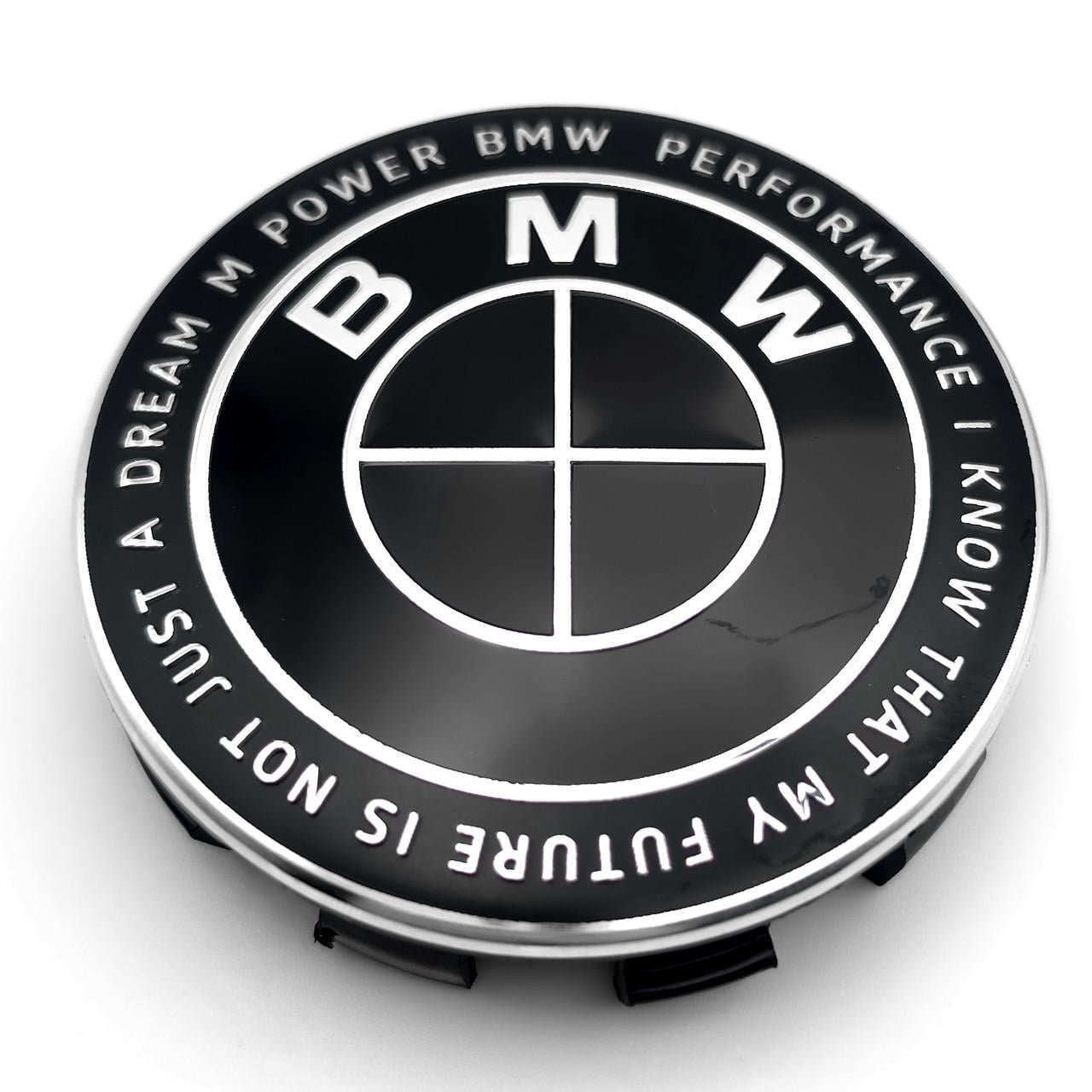 Колпачок заглушка ступицы колеса BMW 68 мм Хром/Черный тип 2 (3009363580)