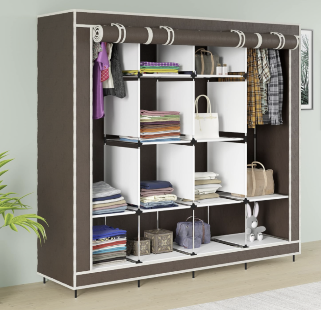 Шафа тканинна розбірна для одягу 4 секції Коричневий (Е500003К)