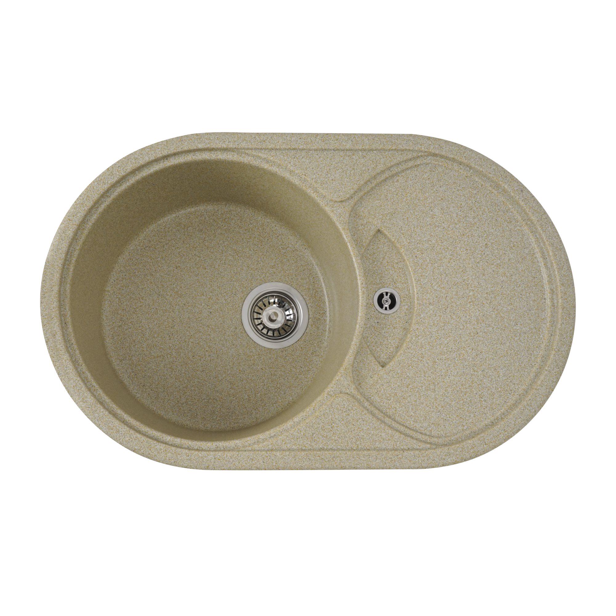 Мойка для кухни гранитная Platinum 7750 GAZZO глянцевая Бежевый