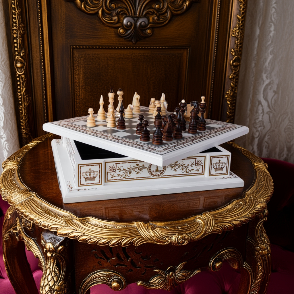 Шахи дерев’яні Carloteka 3в1 з ясеня Білий