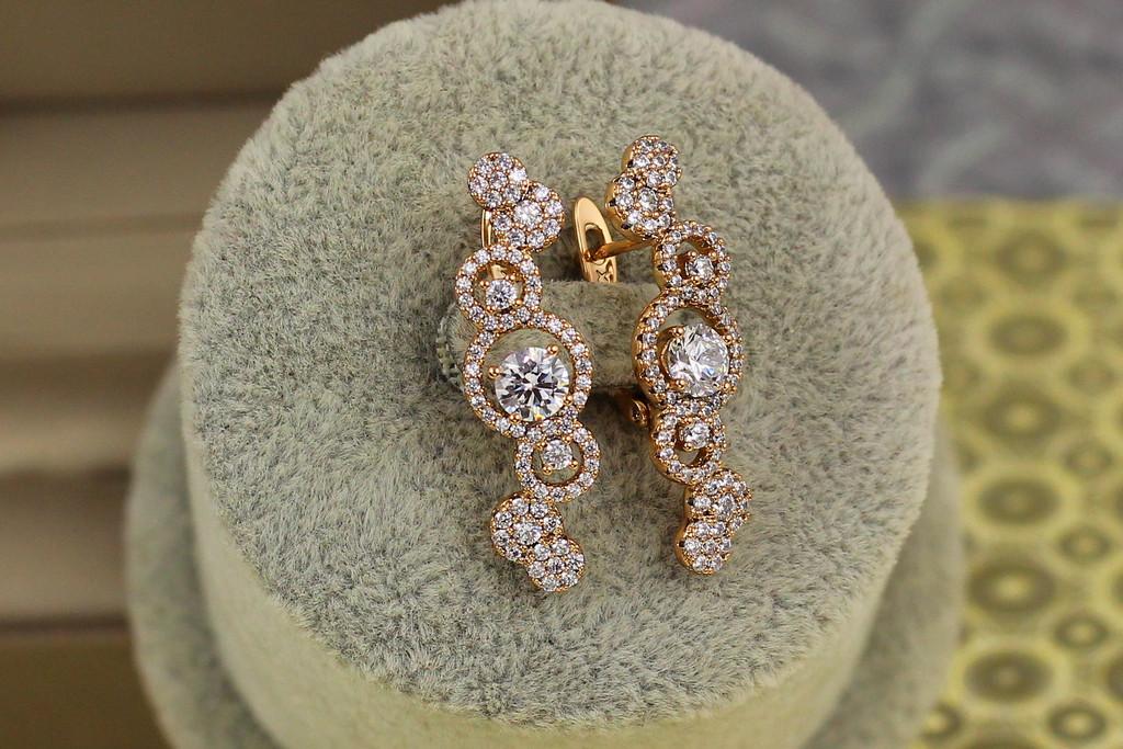 Серьги Xuping Jewelry Пузыри 3 см Золотистый (2182613146)