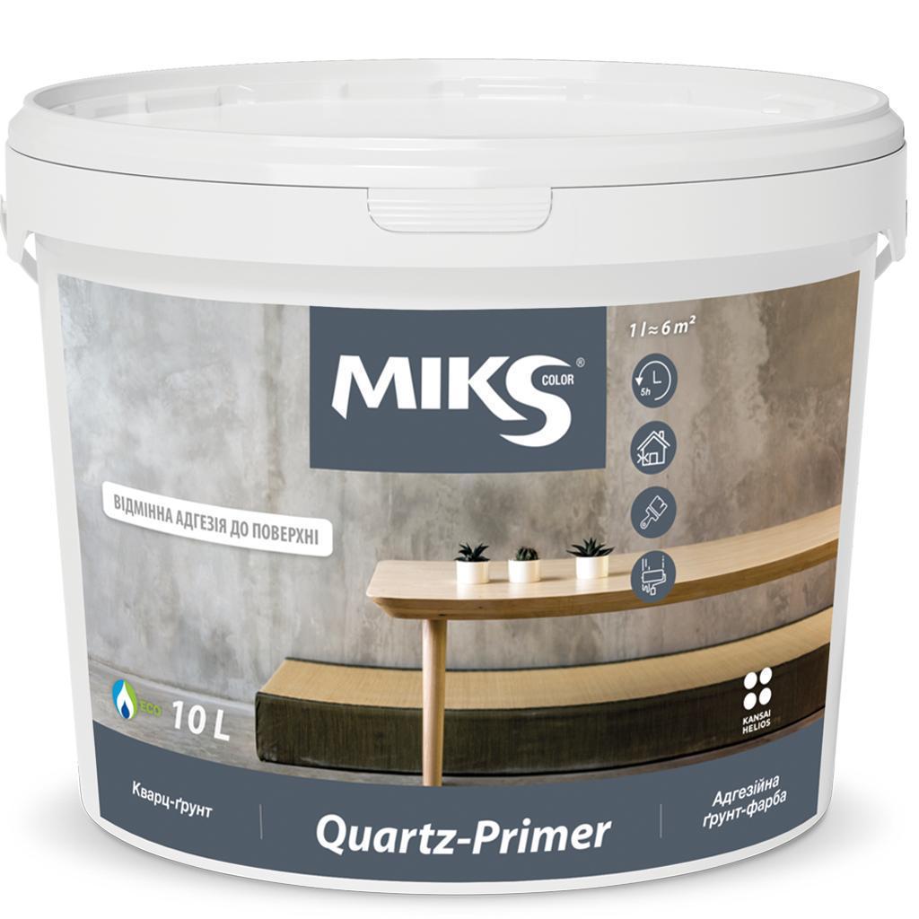 Грунт-краска адгезионная Кварц-грунт MIKS Color 10 л Белый (2493675682)
