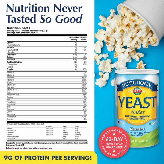 ᐉ Пивные дрожжи KAL Nutritional Yeast Flakes 624 г 30 порций ...